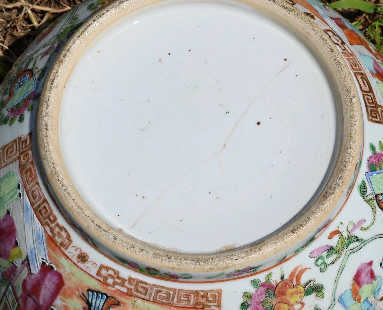 Genuine Chinese Antique 19th C. Hand Painted Rose Medallion Porcelain Punch Bowl21