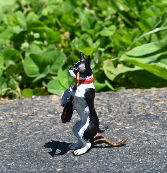 Austrian Vienna Cold Painted Bronze Figure of Boston Terrier Playing Banjo1