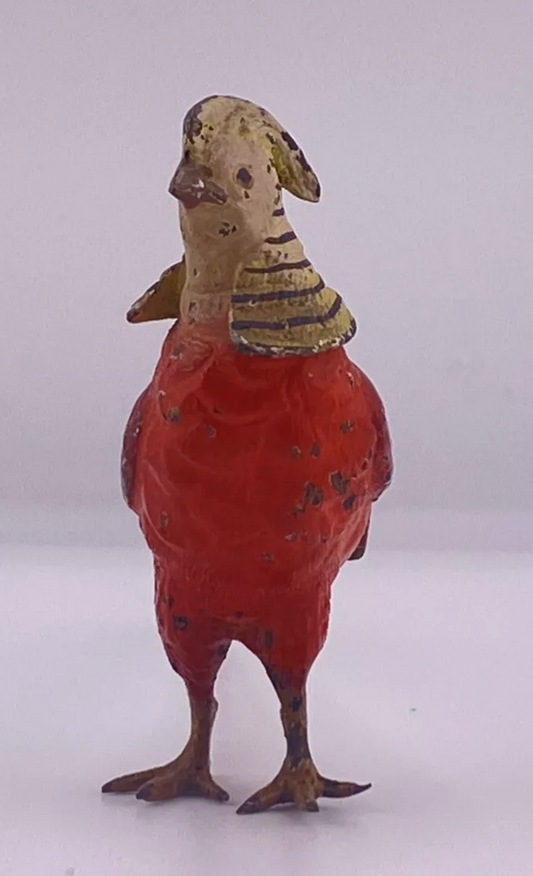 Large Antique Austrian Vienna Cold Painted Bronze Figure of Golden Pheasant 5"L1