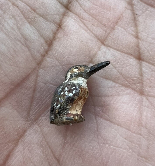 Antique Austrian Vienna Cold Painted Bronze Figure of Miniature Kingfisher Bird1