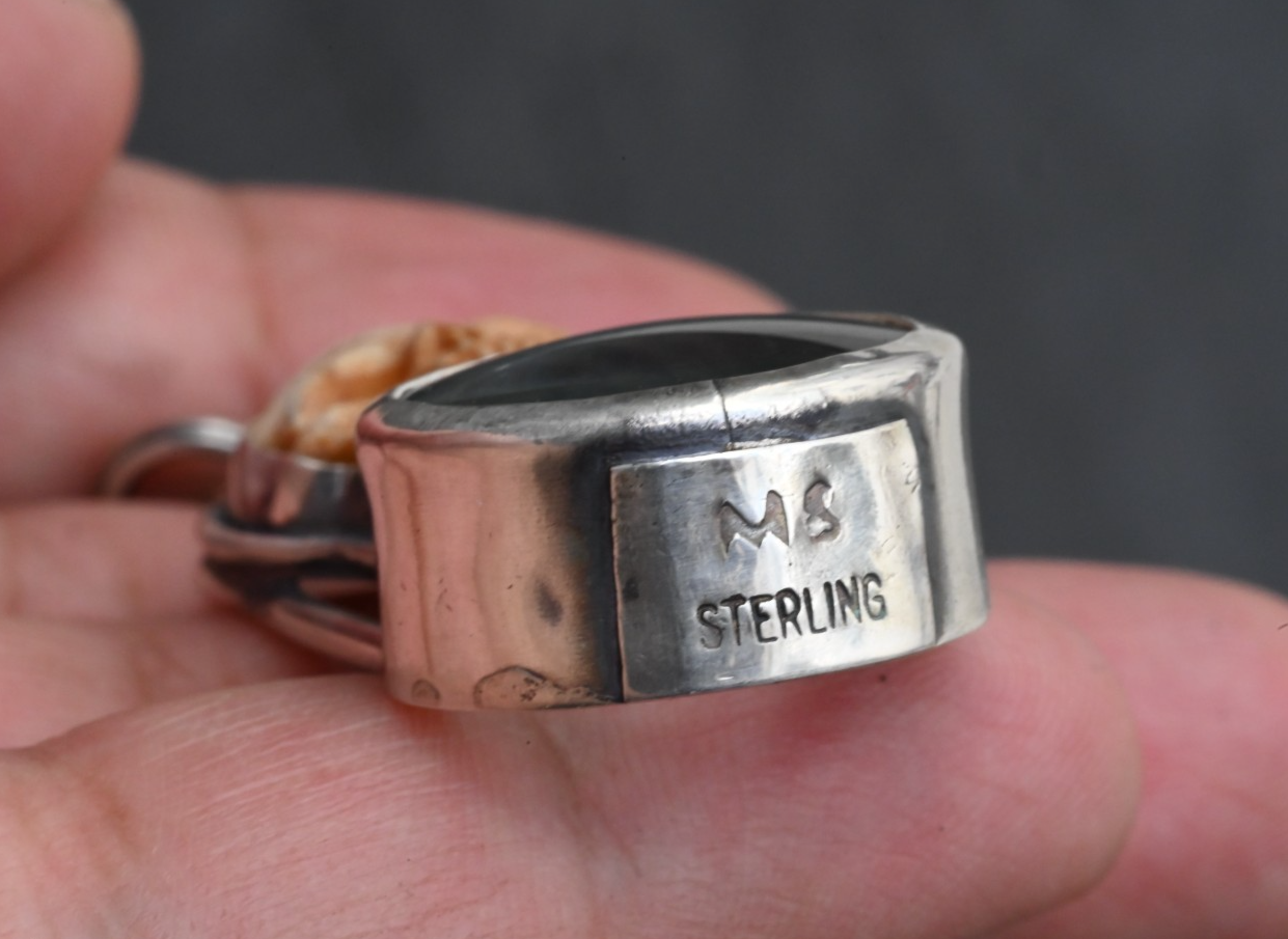 Vintage Signed Sterling Silver Southwest Jewelers Loupe with Human Skull Motif4