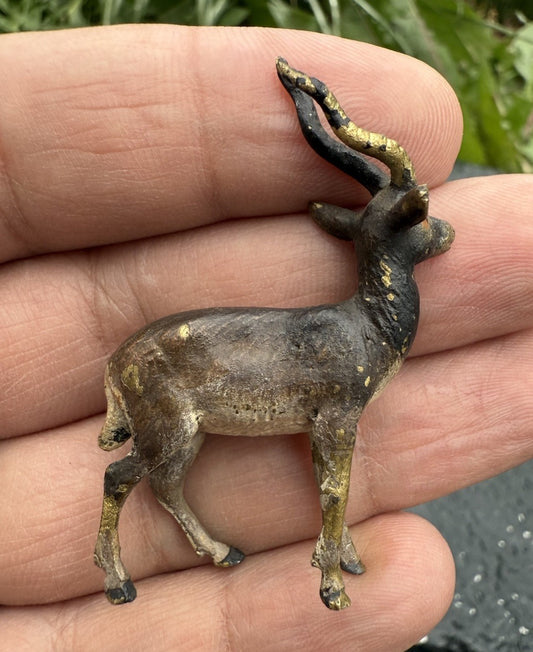 Lovely Antique Austrian Vienna Cold Painted Bronze Figure of Antelope / Gazelle1