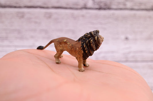 Super Tiny Antique Austrian Vienna Cold Painted Bronze Figure Standing Lion1