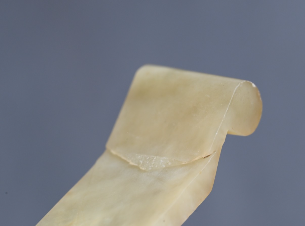 Antique Early 20th Century Chinese Hand Carved Jade Hairpin or Brushrest4