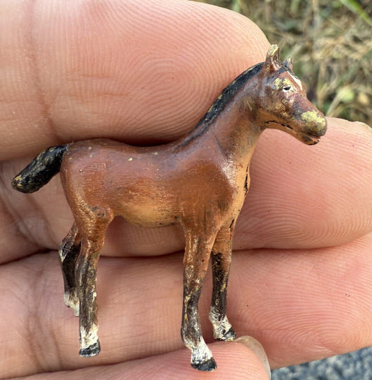 Antique Austrian Vienna Cold Painted Bronze Figure of Young Horse1