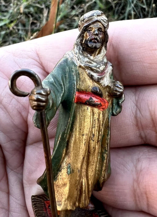 Antique Austrian Vienna Cold Painted Bronze Figure of Bedouin Arab Man1