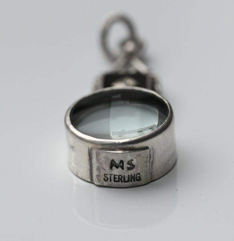 Sterling Silver & Southwest Jewelers Loupe with Antique Black Onyx & Diamond2