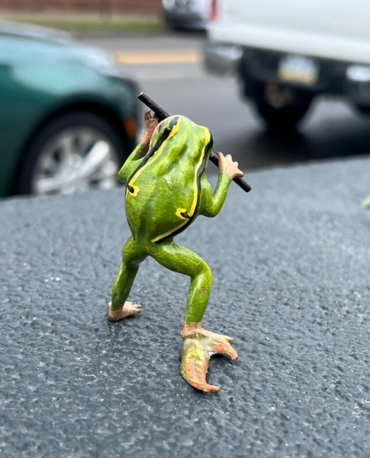 Cute Vintage 20th C. Austrian Vienna Cold Painted Musical Frog Flautist1