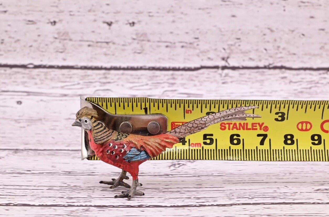 Amazing Antique Austrian Vienna Cold Painted Bronze Figure of Golden Pheasant14