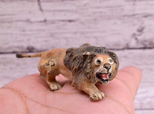Stunning Antique Austrian Vienna Cold Painted Bronze of Lion Ready to Attack1