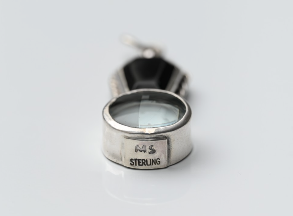 Sterling Silver Southwestern Jewelers Loupe with Black Onyx Gemstone2