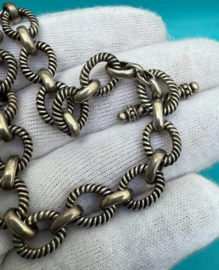 Well Made & Sturdy Vintage Chinese Sterling Silver Chain Necklace #210