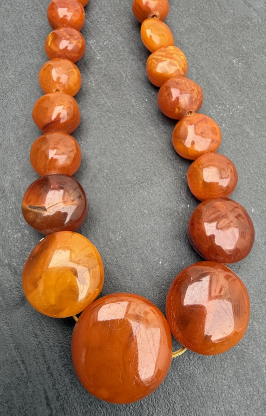 Super Cool Vintage Candy Drop Shape Natural Butterscotch Amber Necklace1