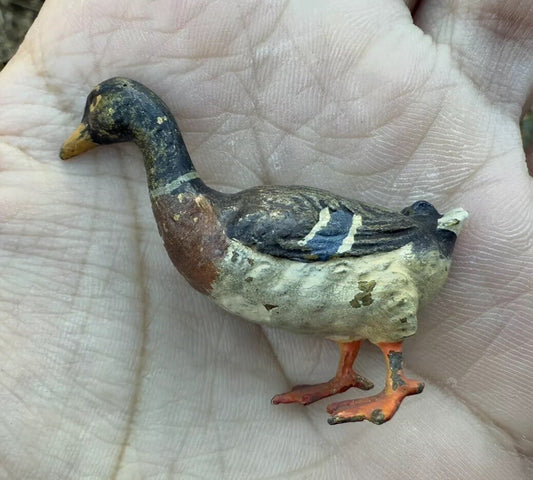 Amazing Antique Austrian Vienna Cold Painted Bronze Figure of Duck1