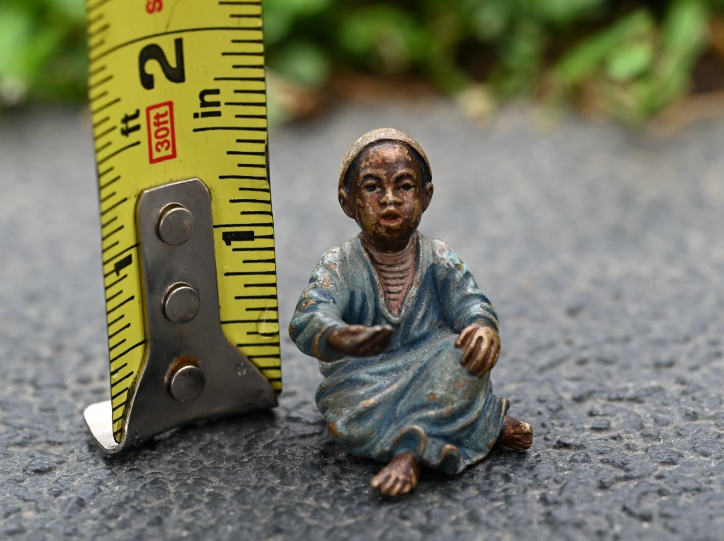 Detailed Antique Austrian Vienna Cold Painted Bronze Figure of Young Arab Child8