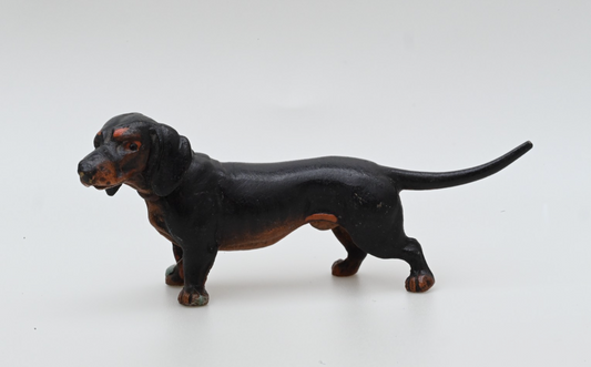 Gorgeous Antique Austrian Vienna Cold Painted Bronze Figure of Dachshund Dog1