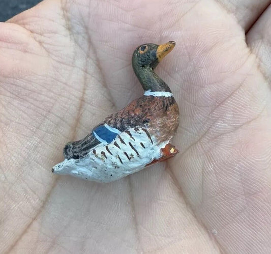 Antique Austrian Vienna Cold Painted Bronze Figure of Miniature Duck1