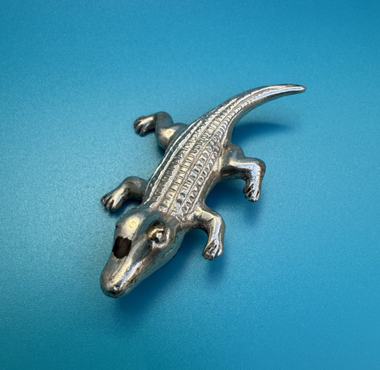 Superb Vintage Sterling Silver Signed Taxco Alligator Brooch Pin1