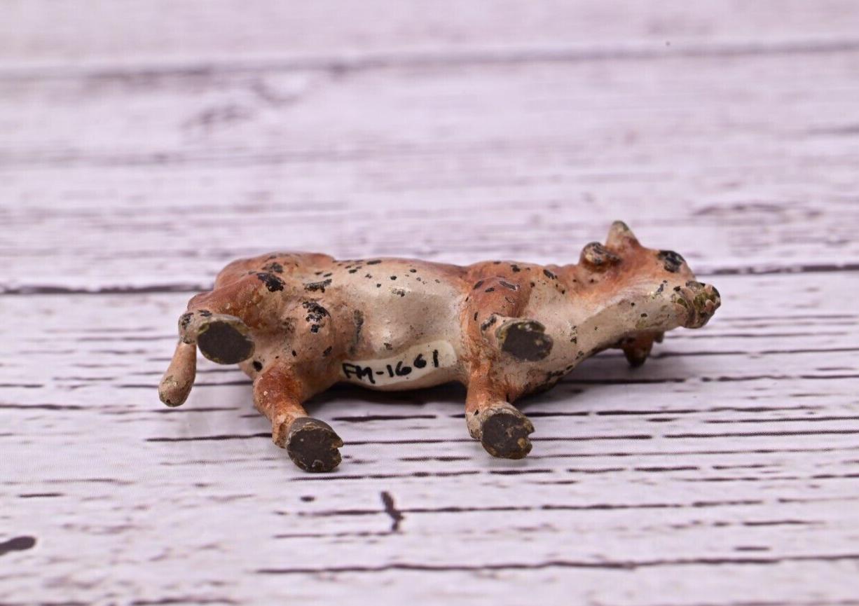 Tiny Antique Austrian Vienna Cold Painted Bronze Figure of a Brown Bull8