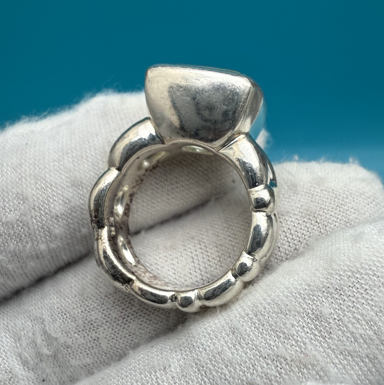 Sturdy Well Made Sterling Silver Ring with Faceted Green Amethyst or Quartz4