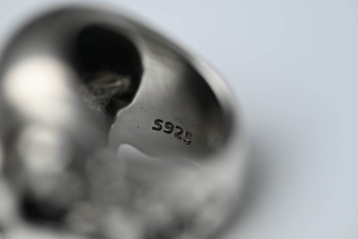 Heavy Sterling Silver Handmade Biker Skull & Skeleton Men’s Ring Size 6.57
