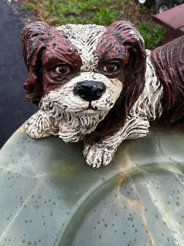 Wonderful Antique Cold Painted Austrian Vienna Bronze Ashtray With Pekingese Dog5