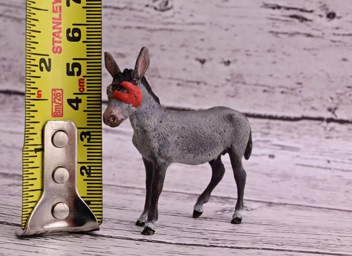Antique Austrian Vienna Cold Painted Bronze Figure of Donkey with Red Eyepatch13