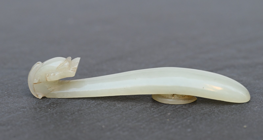 Antique Carved Chinese White Celadon Jade Dragon Belt Hook1