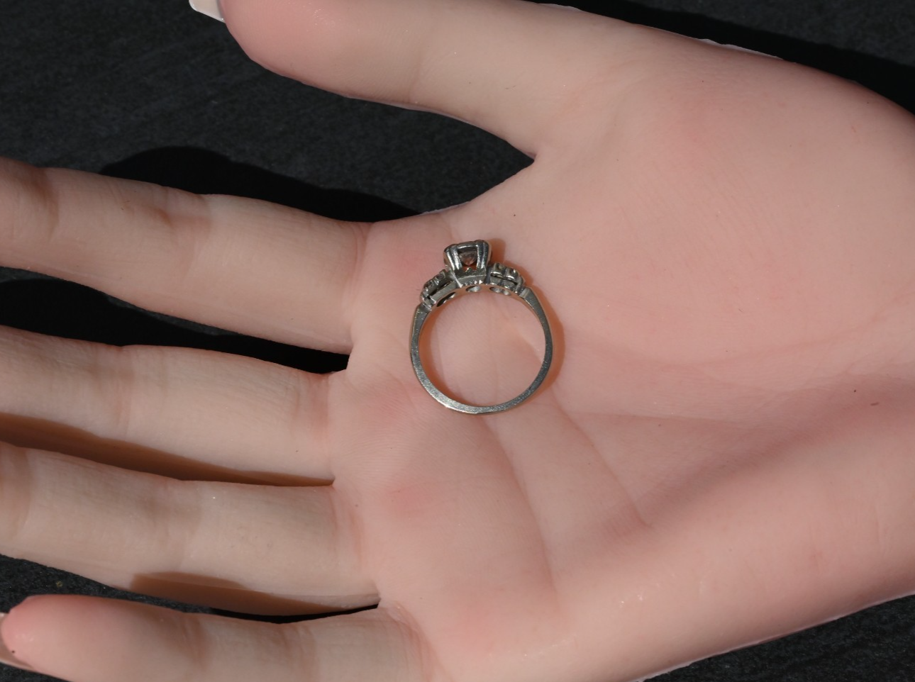 Gorgeous Early Vintage / Antique Natural Diamond Engament Ring set in 14k WG7