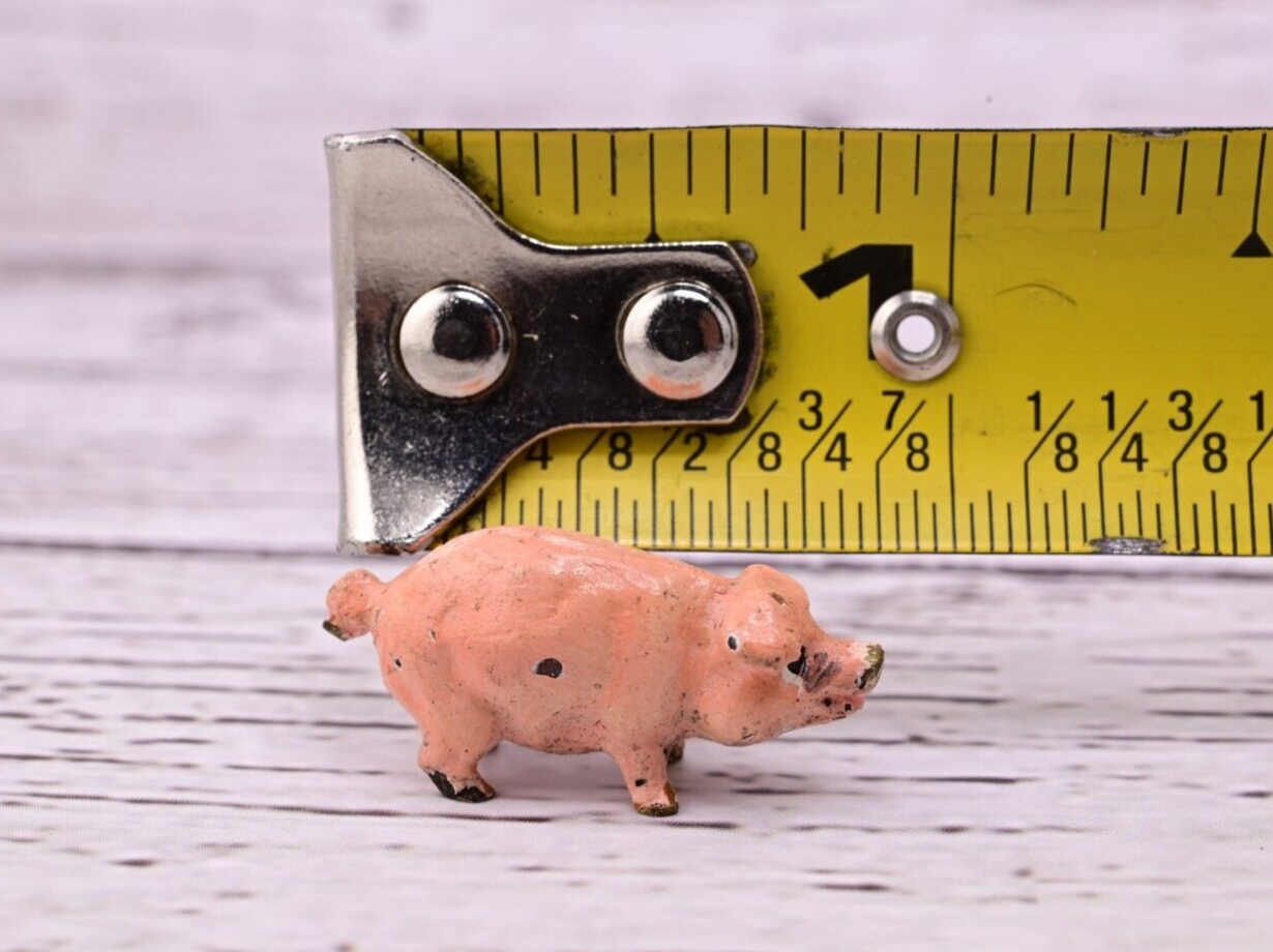 Super Tiny Antique Austrian Vienna Cold Painted Bronze Figure of Pink Pig6