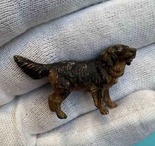 Cute Small Austrian Vienna Cold Painted Bronze Figure of Labrador Dog1