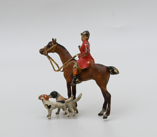 Miniature Antique Austrian Vienna Cold Painted Bronze Fox Hunt Figural Group1