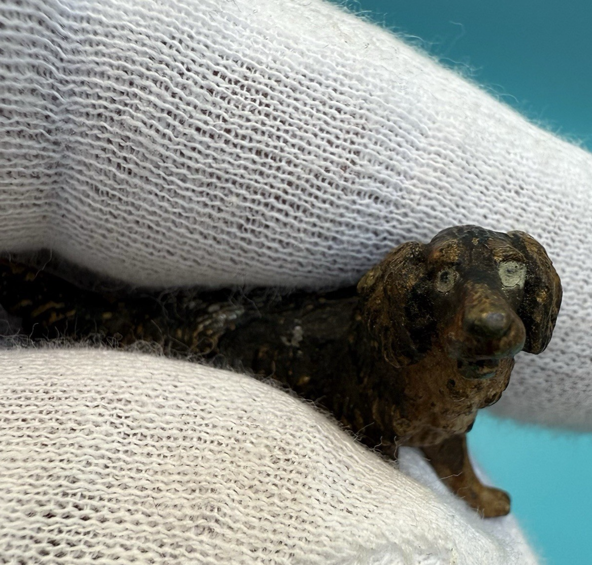 Cute Small Austrian Vienna Cold Painted Bronze Figure of Labrador Dog6
