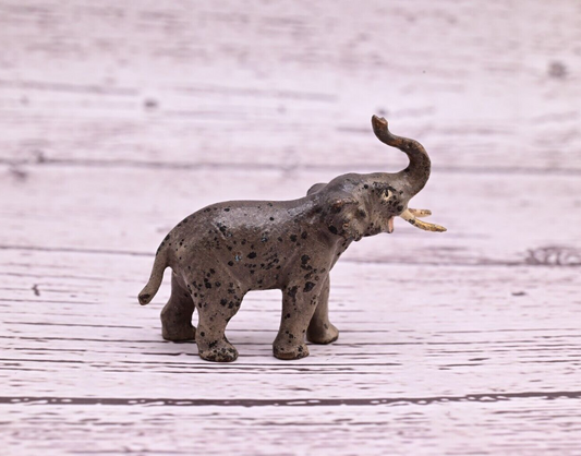Original Tiny Antique Austrian Vienna Cold Painted Bronze of Elephant1