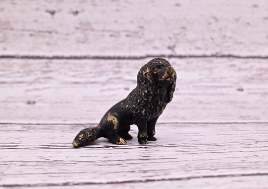 Antique Austrian Vienna Cold Painted Bronze Figure of Small Black Poodle1