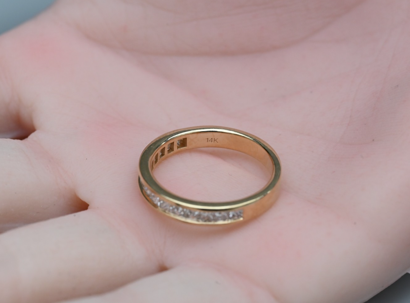 Lovely 14K Yellow Gold Channel-set Band featuring Princess-cut Natural Diamonds6