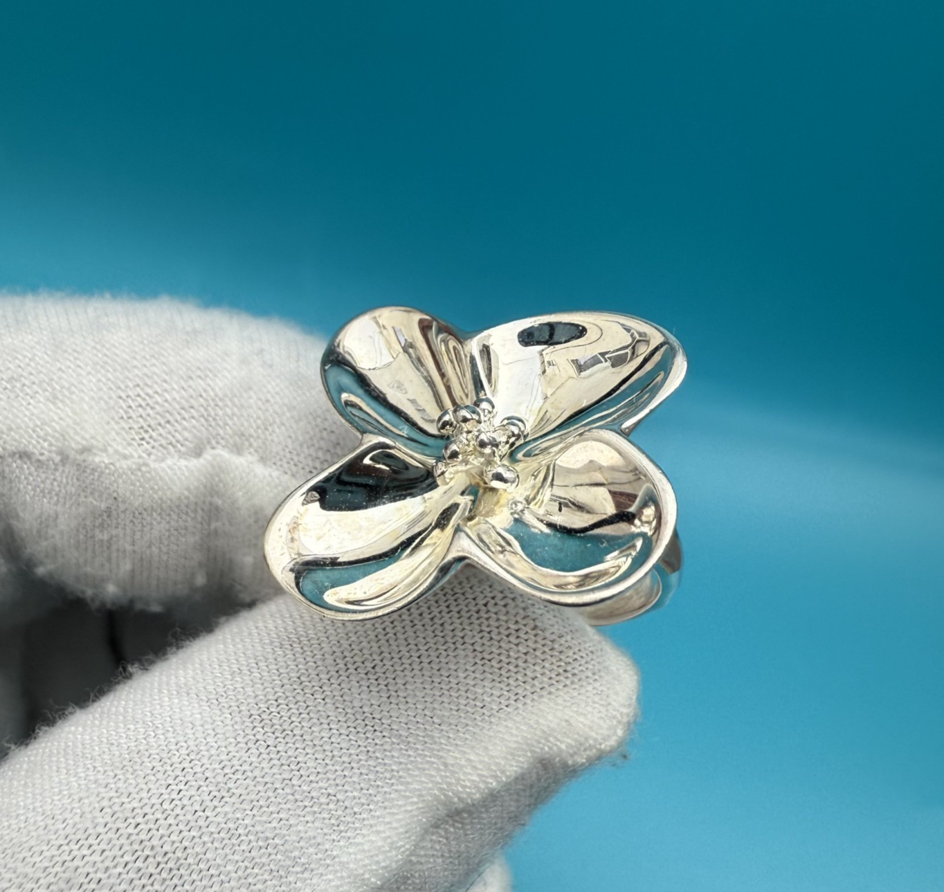 Vintage Floral Sterling Silver Ring by Robert Lee Morris6
