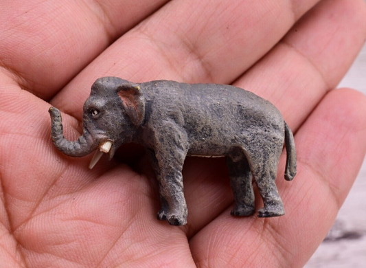 Original Small Antique Austrian Vienna Cold Painted Bronze of Elephant1