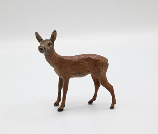 Beautiful Little Antique Austrian Vienna Cold Painted Bronze Figure of Deer1