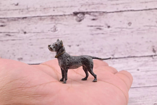 Early Antique 1900s Austrian Vienna Cold Painted Bronze Figure of Great Dane Dog1