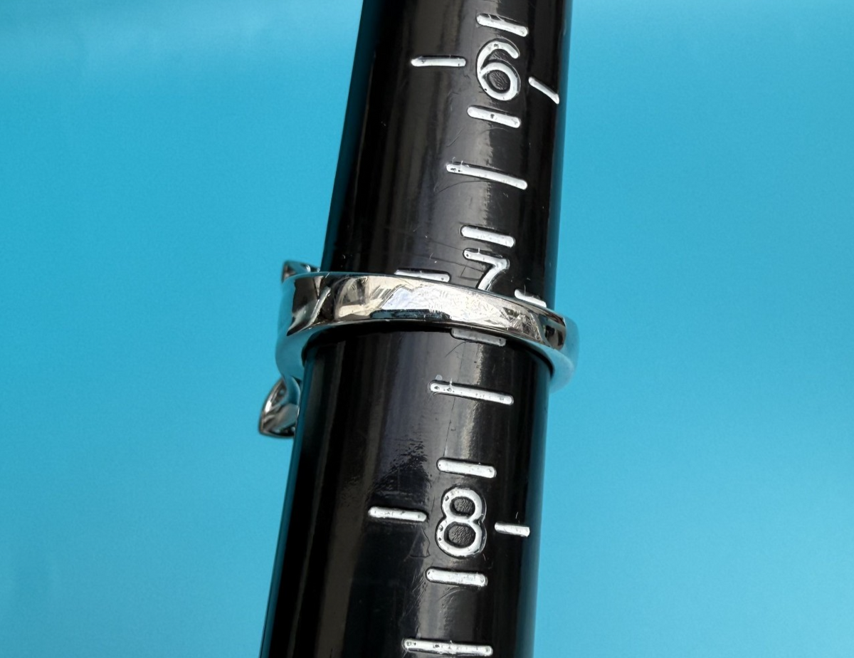 Lovely Vintage Ritani Silver Ring CZ Square Sterling8
