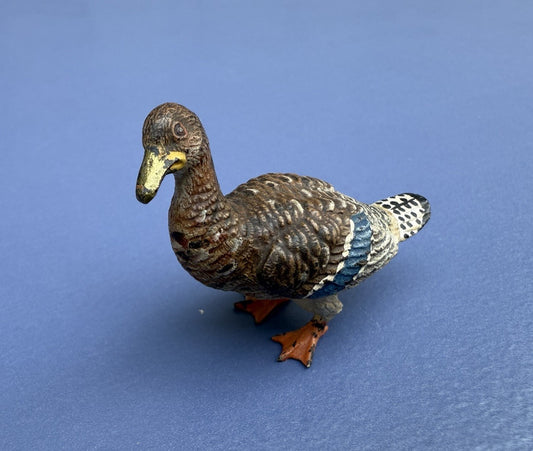 Life-Like Antique Austrian Vienna Cold Painted Bronze Figure of Duck1