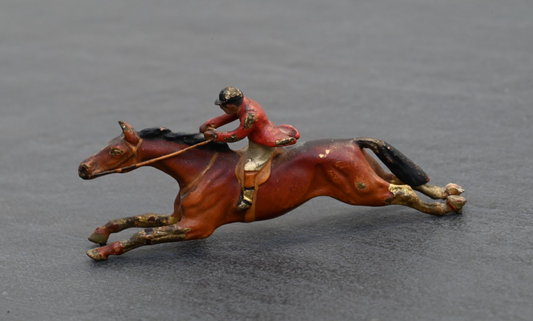 Awesome Austrian Vienna Cold Painted Bronze Figure of Jockey Riding Racehorse1