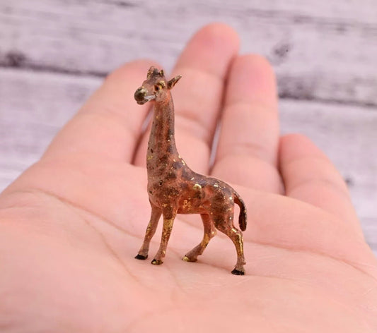 High Quality Antique Austrian Vienna Cold Painted Bronze Figure of Small Giraffe1