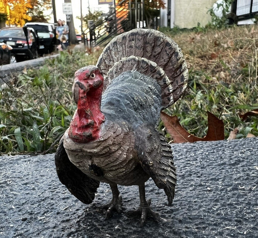 Beautiful Antique Austrian Vienna Cold Painted Bronze Figure of Turkey1