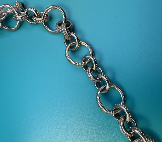 Gorgeous Vintage Chunky Cable Link Necklace Sterling Silver by Judith Ripka 1