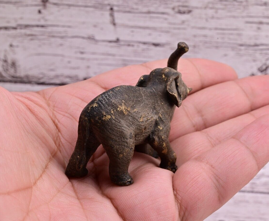 Early Antique Austrian Vienna Cold Painted Bronze Figure of Young Elephant1