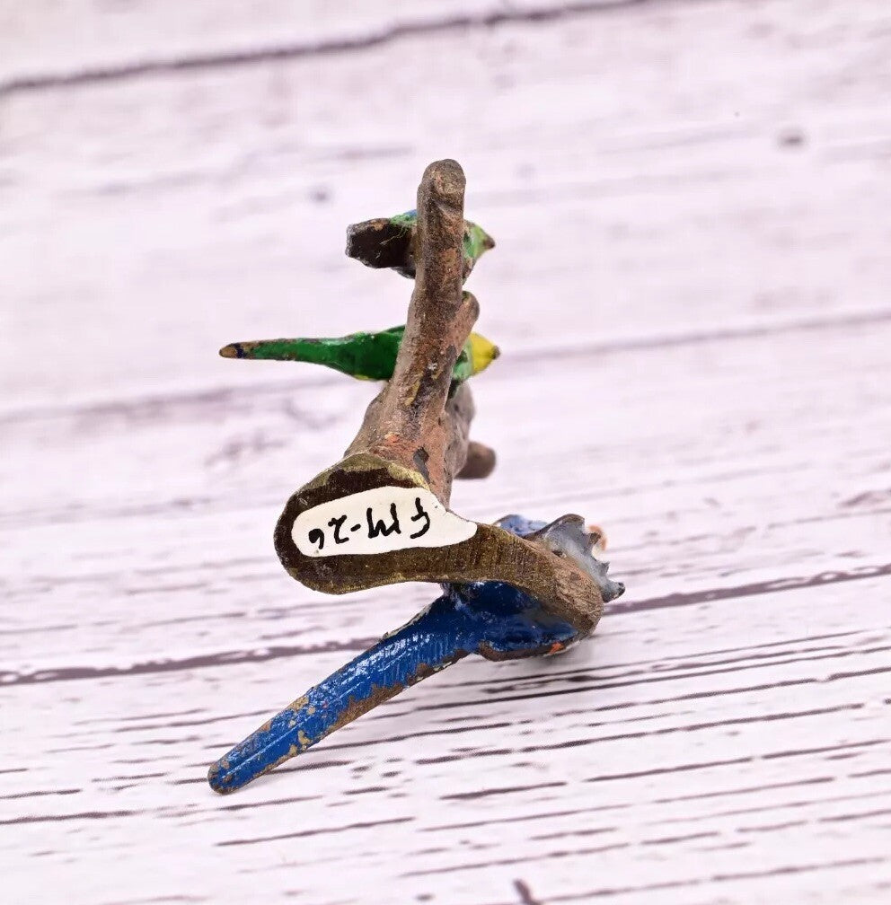 Attractive Antique Austrian Vienna Cold Painted Bronze Figure of Parakeet Family12