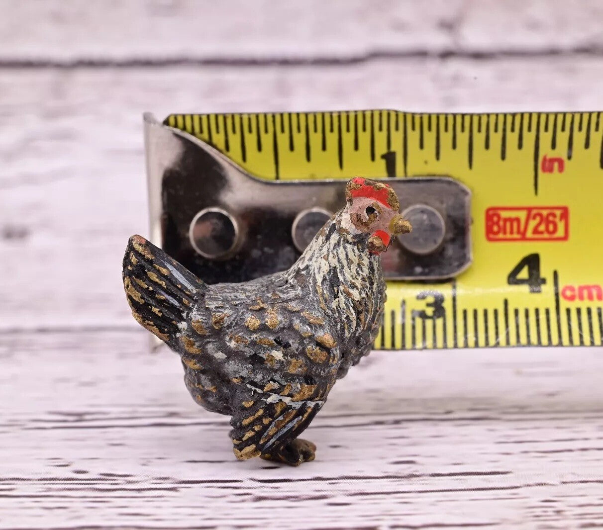 Super Nice Antique Austrian Vienna Cold Painted Bronze Figure of Gray Hen9