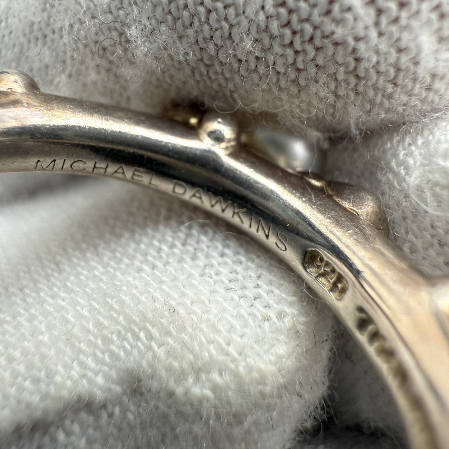 Vintage Sterling Silver Ring with Cultured Pearl by Michael Dawkins4